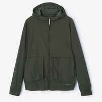 Women's windproof running jacket - KIPRUN Run 500 Wind - Khaki
