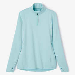 Zip Warm women's long-sleeved running T-shirt - light blue