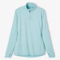 Zip Warm women's long-sleeved running T-shirt - light blue