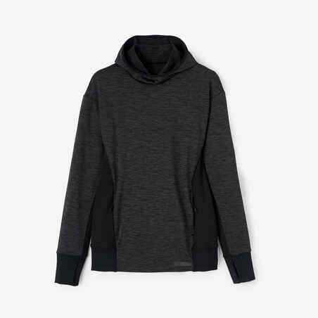 Sudadera Running Warm Mujer Negro Capucha