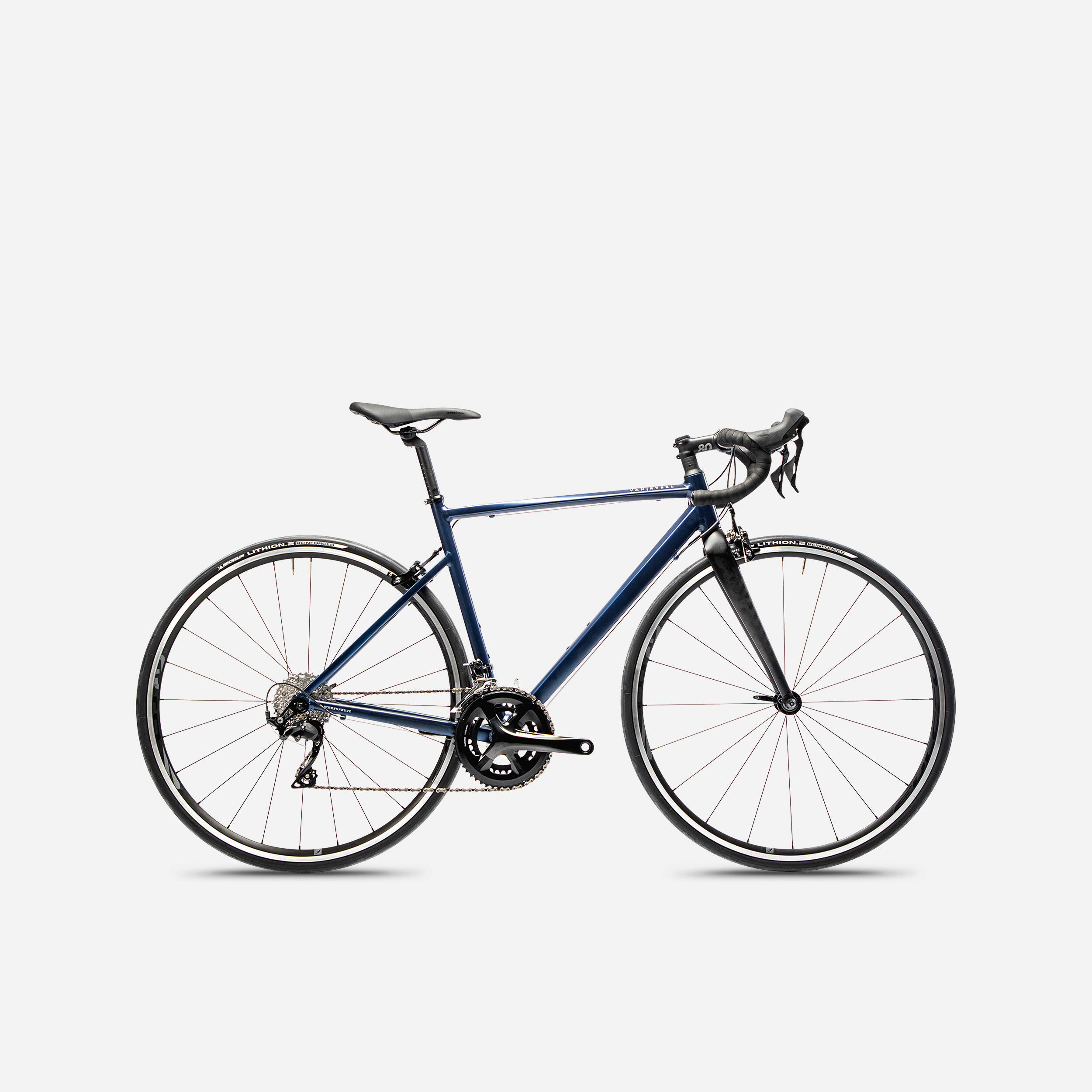 VAN RYSEL Bicicleta de carretera mujer aluminio Shimano 105  EDR AF azul marino