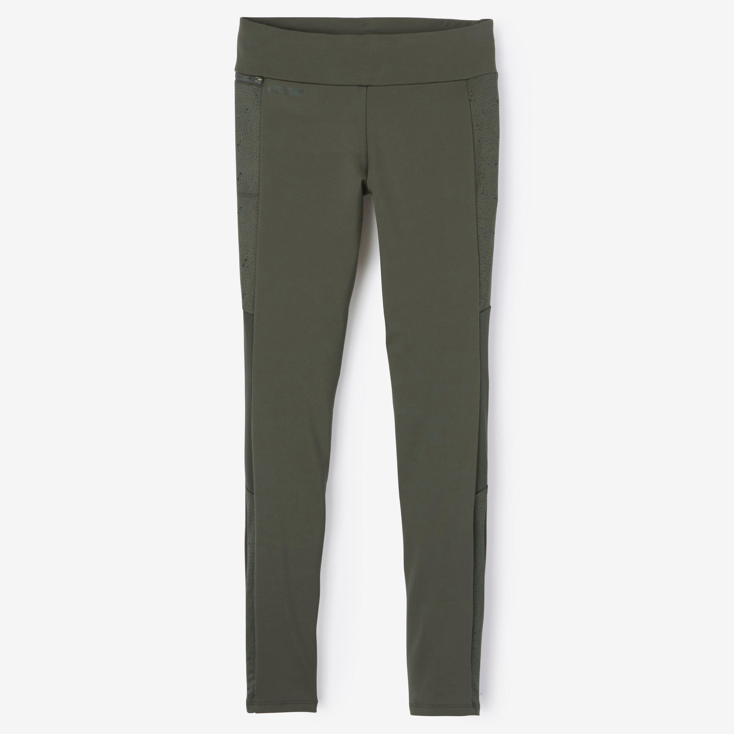 Warm+ women's long running leggings khaki