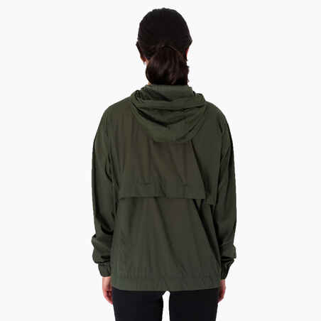 Women's windproof running jacket - KIPRUN Run 500 Wind - Khaki