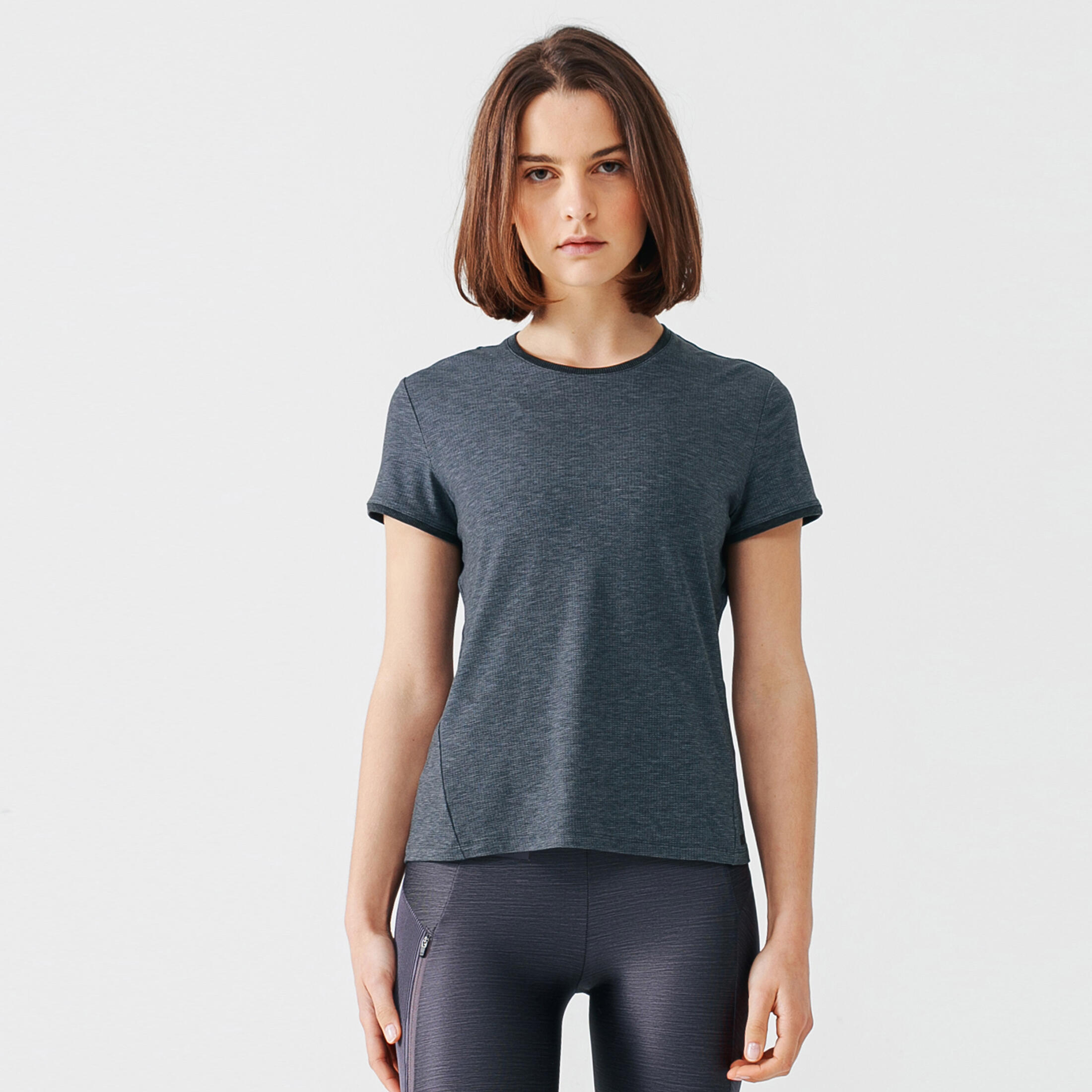 Women's soft, breathable running T-shirt - Soft dark grey