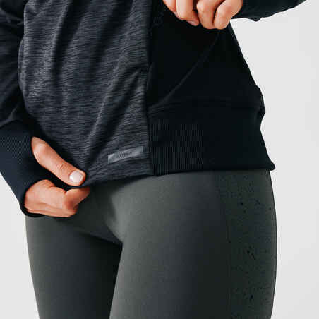 Sudadera Running Warm Mujer Negro Capucha