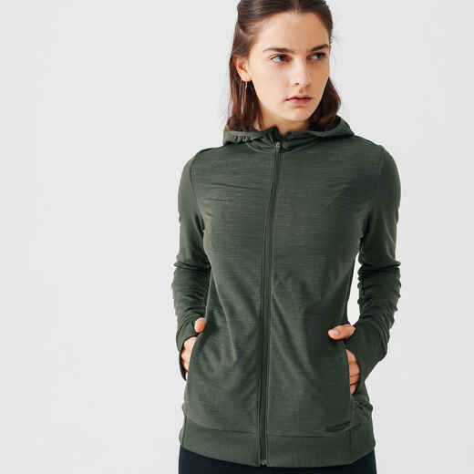 
      Women's Running Hooded Jacket Warm - khaki
  