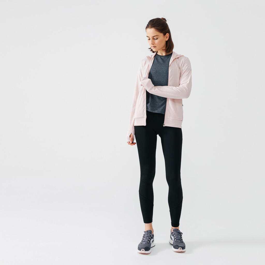 Warm Women's Hooded Running Jacket - pink