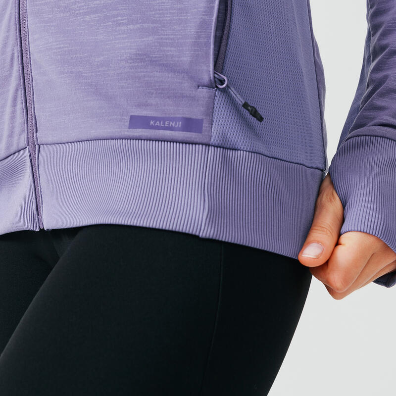 Laufjacke Kapuze Warm Damen violett