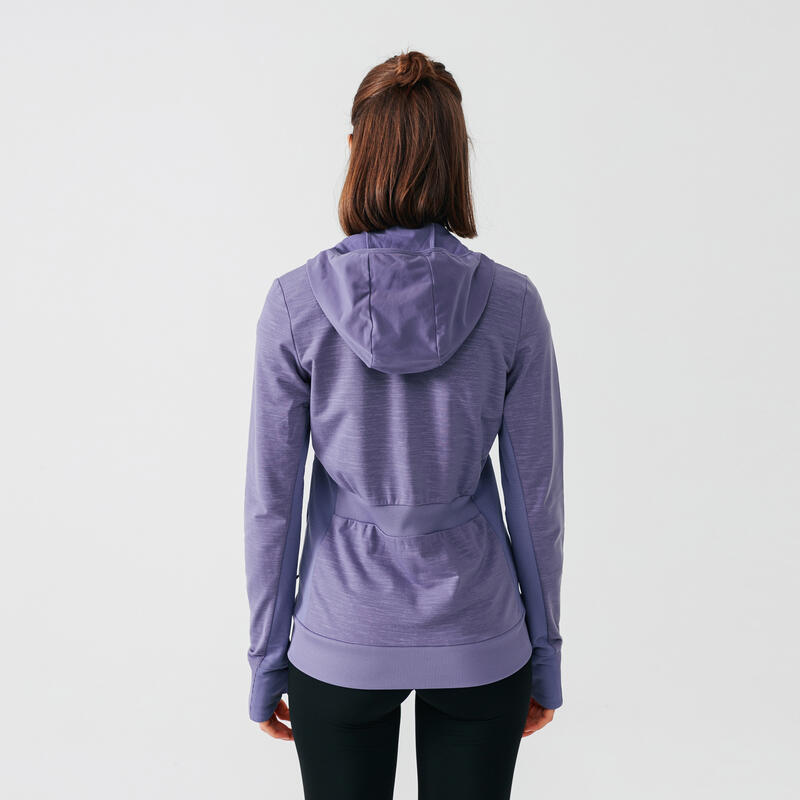 Laufjacke Kapuze Warm Damen violett