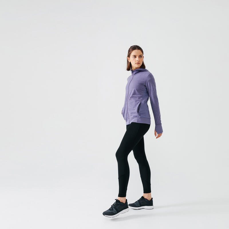 Laufjacke Kapuze Warm Damen violett