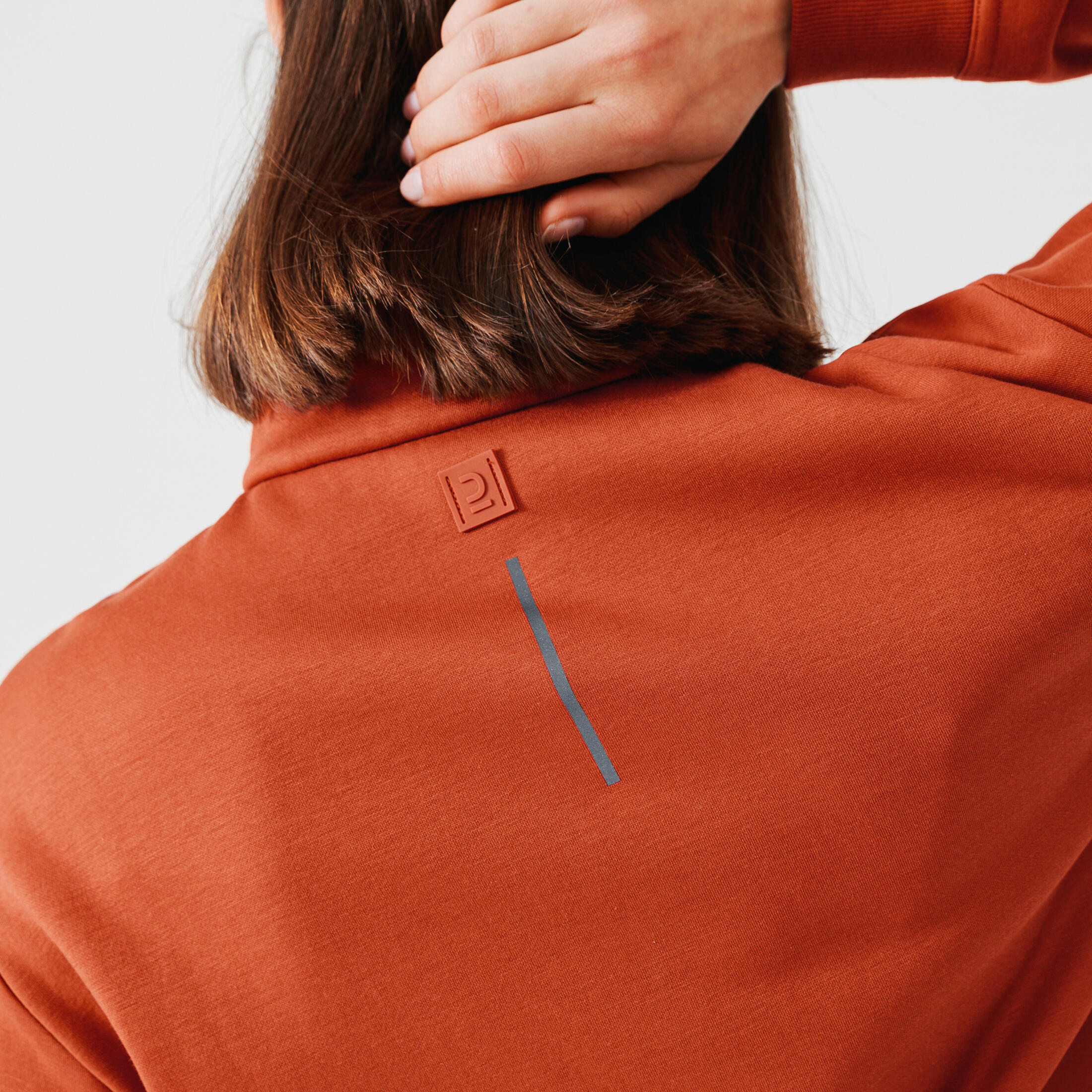 Women's zip-collar running sweatshirt Warm+ - brown 5/10