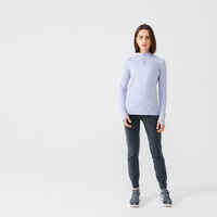 Zip Warm women's long-sleeved running T-shirt - light purple