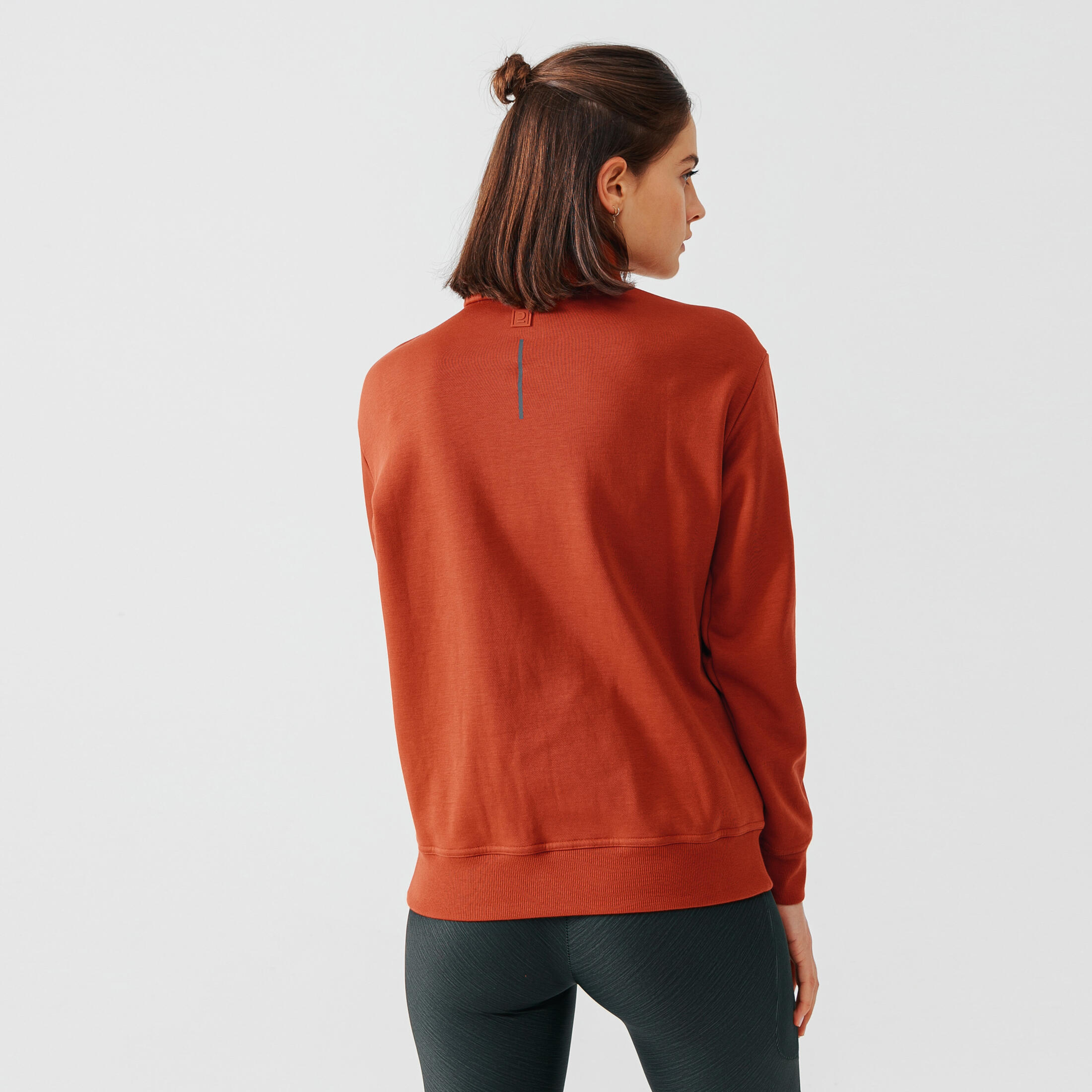 Women's zip-collar running sweatshirt Warm+ - brown 2/10