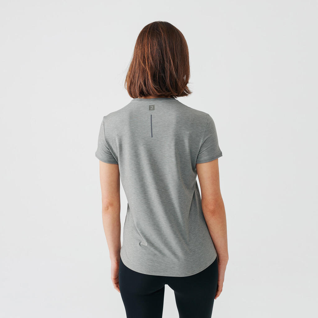 Women's Soft and Breathable Running T-Shirt-Soft Green Grey