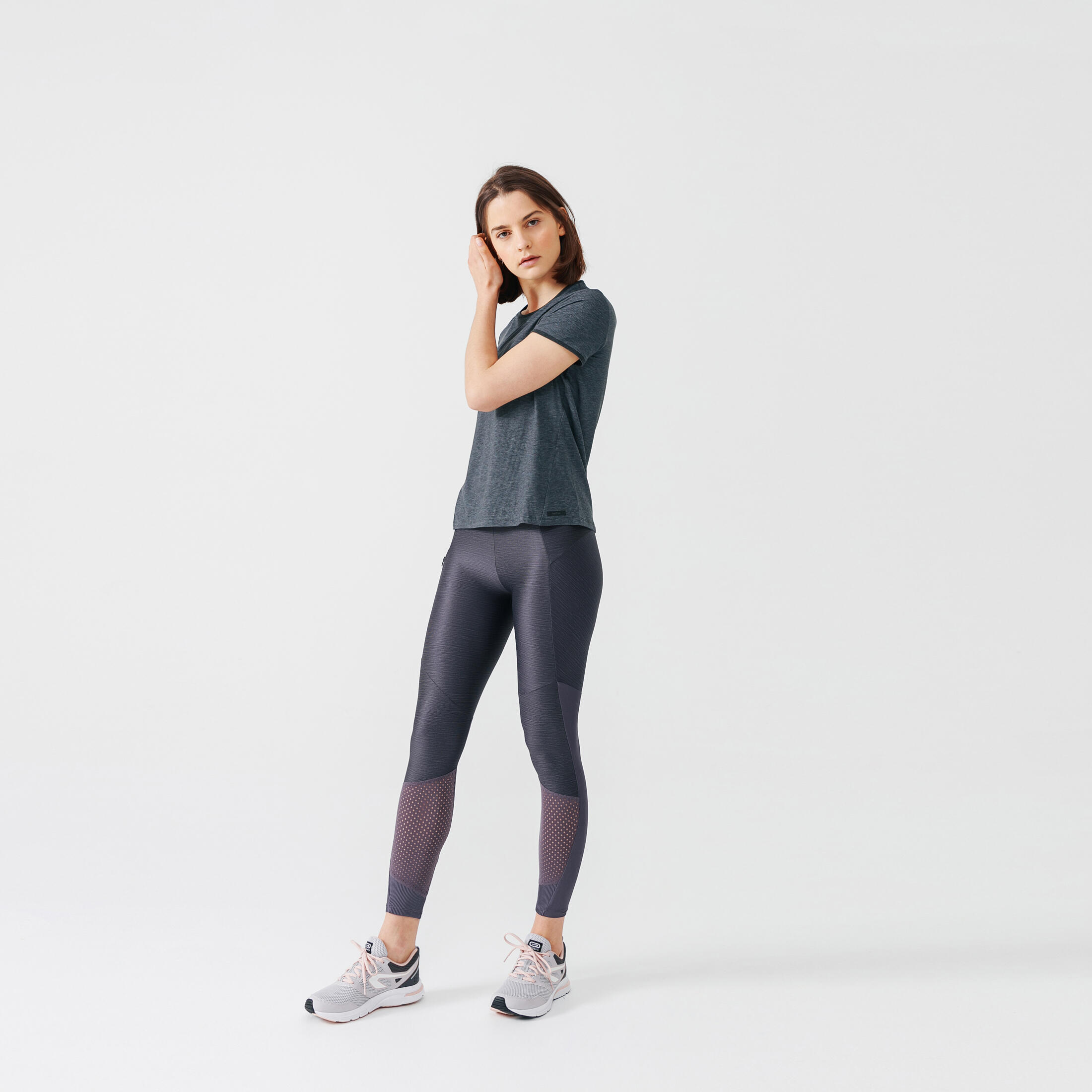 Women's soft, breathable running T-shirt - Soft dark grey