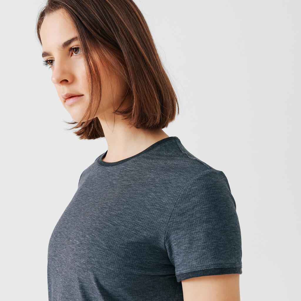 T-shirt running doux et respirant femme - Soft kaki