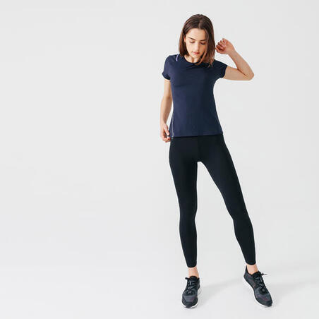 RUN DRY + WOMEN'S RUNNING T-SHIRT - DARK BLUE