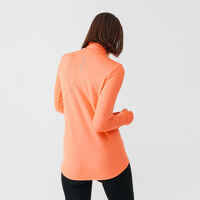 Zip Warm women's long-sleeved running T-shirt - coral