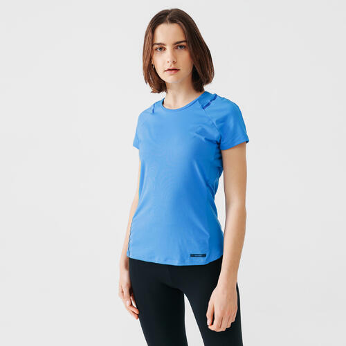 T-shirt de running manches courtes respirant femme - Dry+ bleu