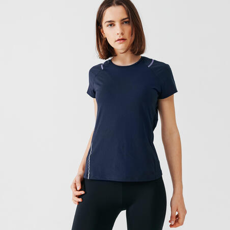 RUN DRY + WOMEN'S RUNNING T-SHIRT - DARK BLUE