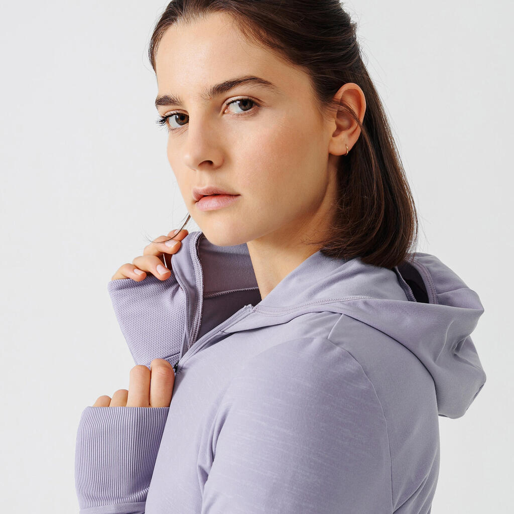 Women's Running Hooded Jacket Warm - purple