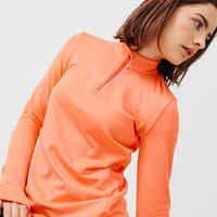 Zip Warm women's long-sleeved running T-shirt - coral