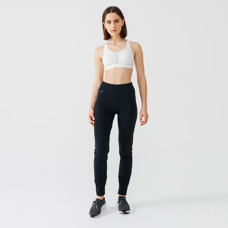 Брюки для бега утепленные женские черные RUN WARM