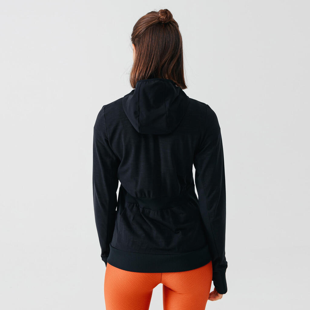 Women's Running Hoodie Warm - black