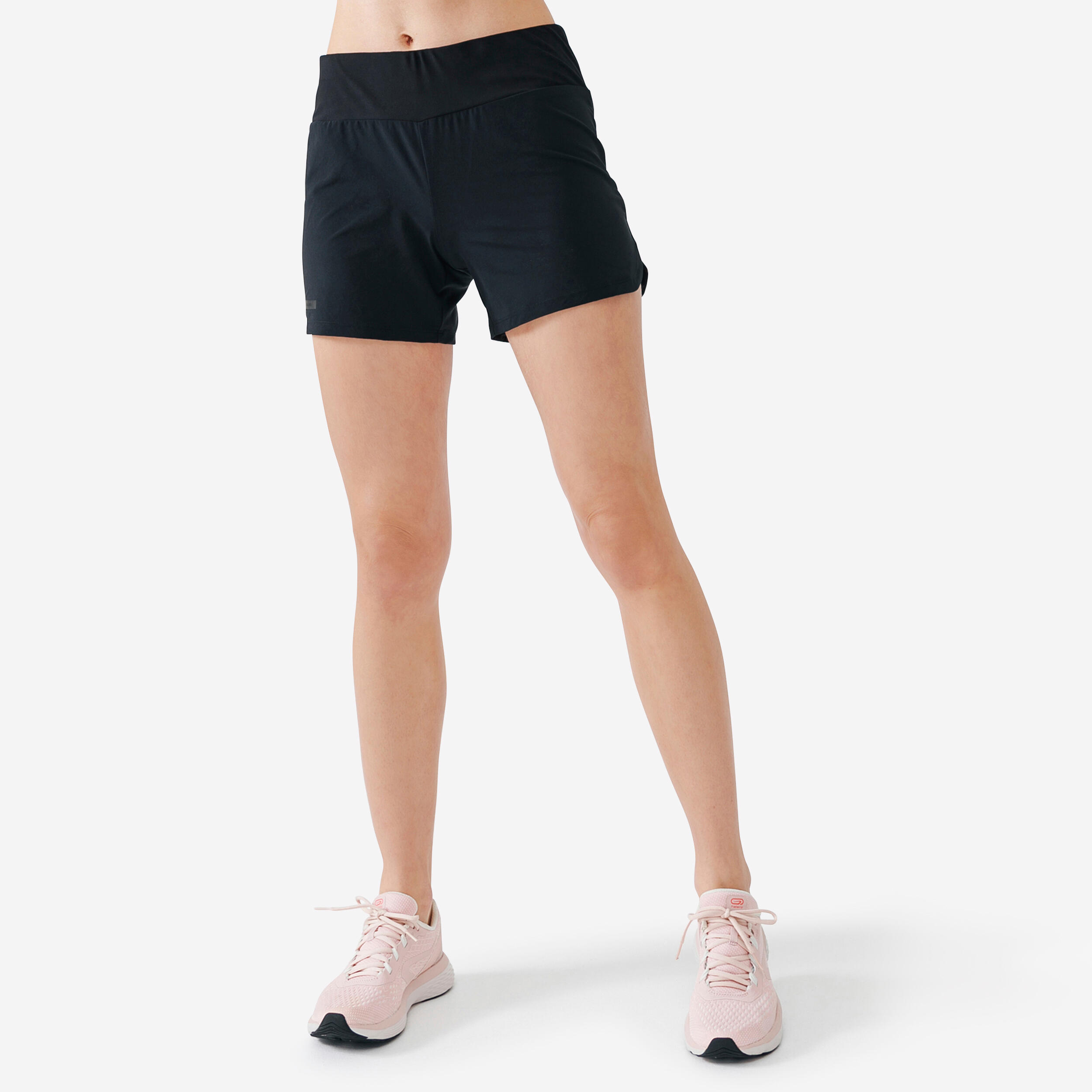 Women's Running Shorts with Built-In Tights Dry+ - black - StoresRadar