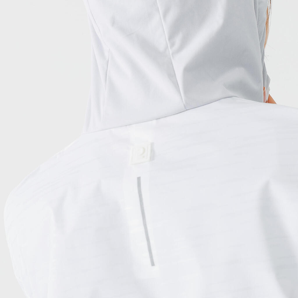 Chamarra de Running con capucha para Mujer - Perlante - Rain - Blanco 