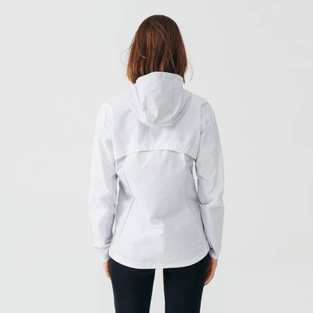 Women's water repellent hooded running jacket Rain - white