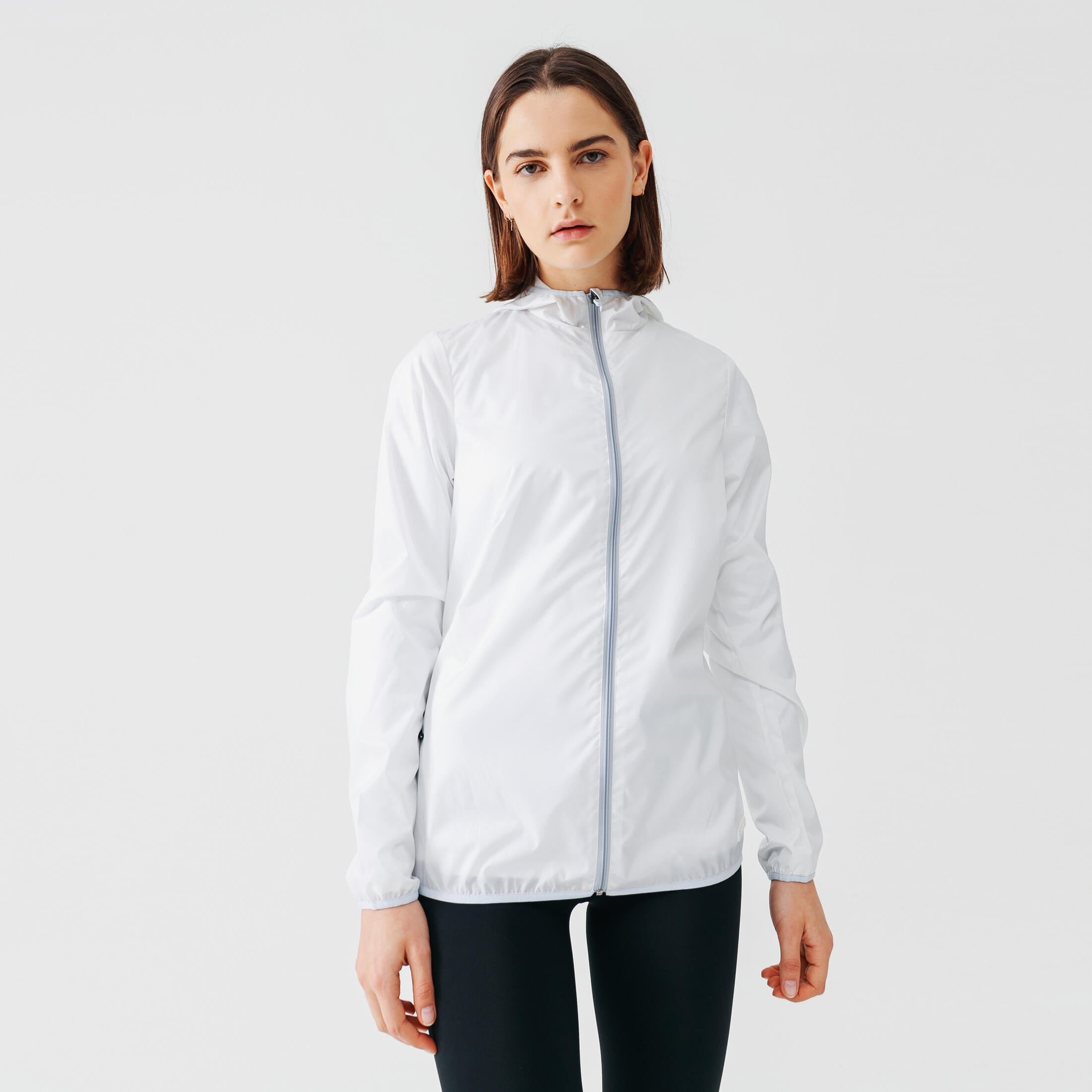Women s Running Windproof Jacket Wind white Decathlon