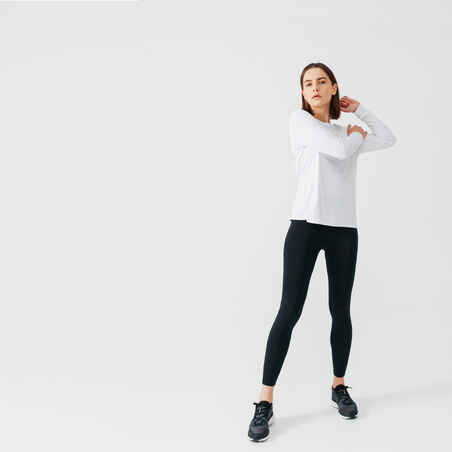 Camiseta Manga Larga Running mujer - Sun Protect Blanco - Decathlon