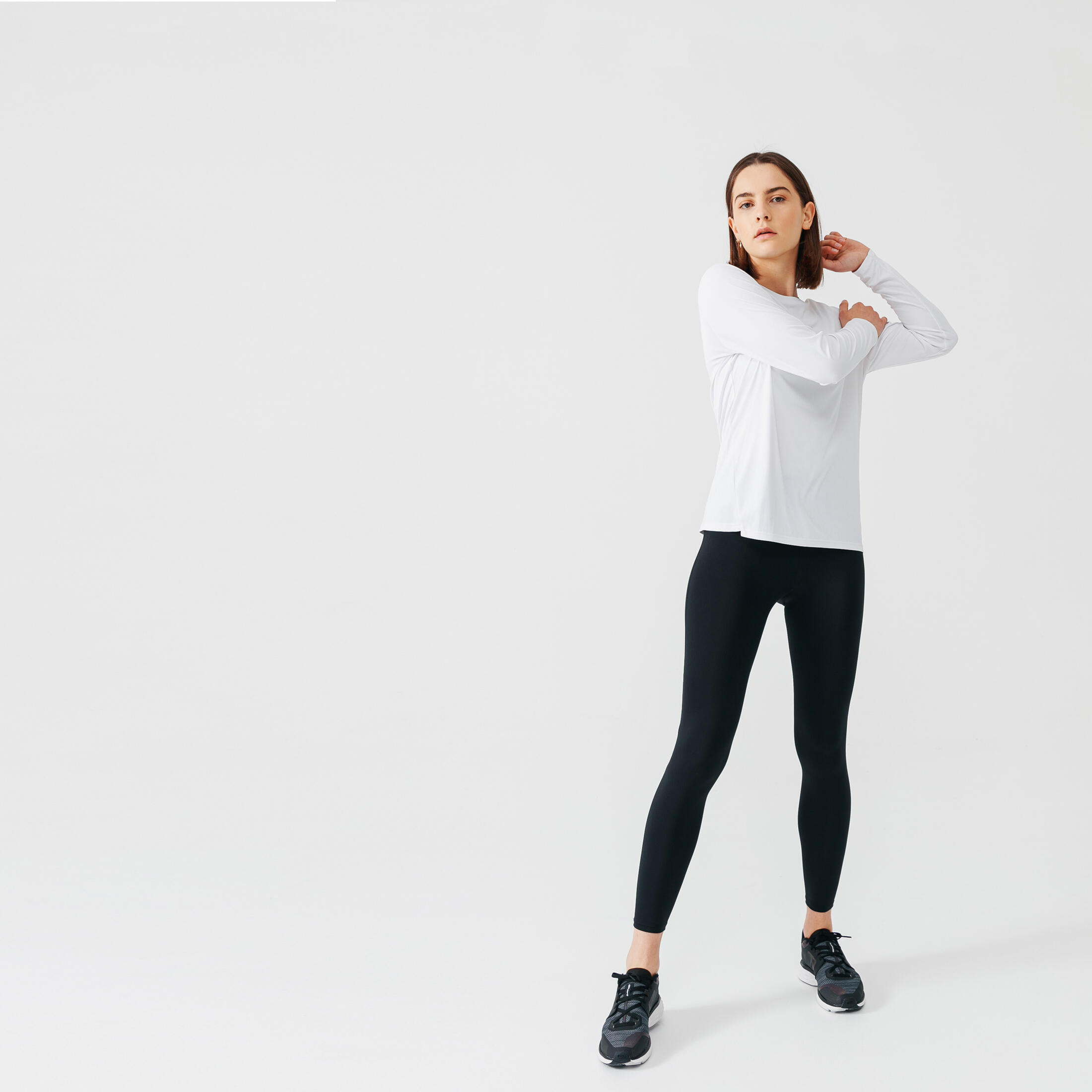 Women's long-sleeved running T-shirt Sun Protect - white 4/6