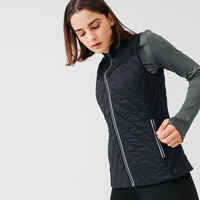 Women's sleeveless running jacket Warm - black