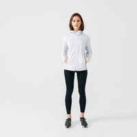 Women's Running Water Repellent Jacket - KIPRUN Run 100 Rain - White