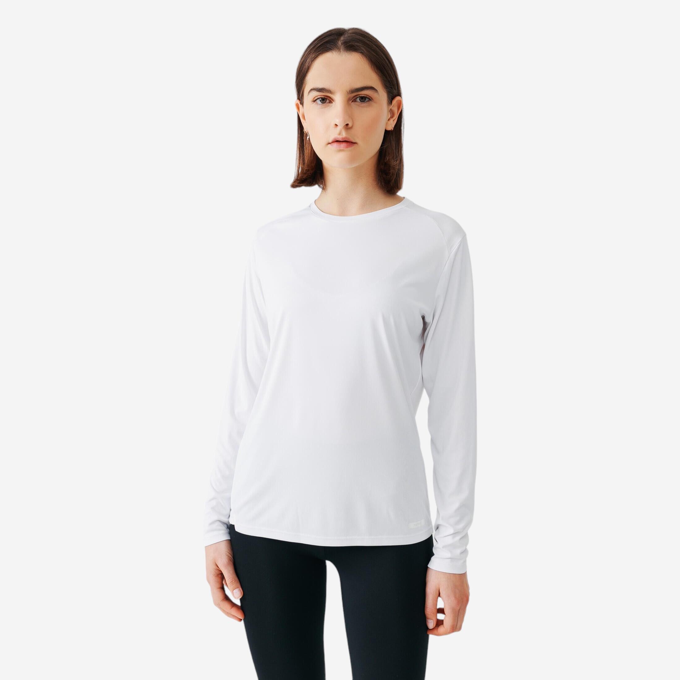 POLERA MUJER MANGA LARGA SUN PROTECT BLANCO Decathlon