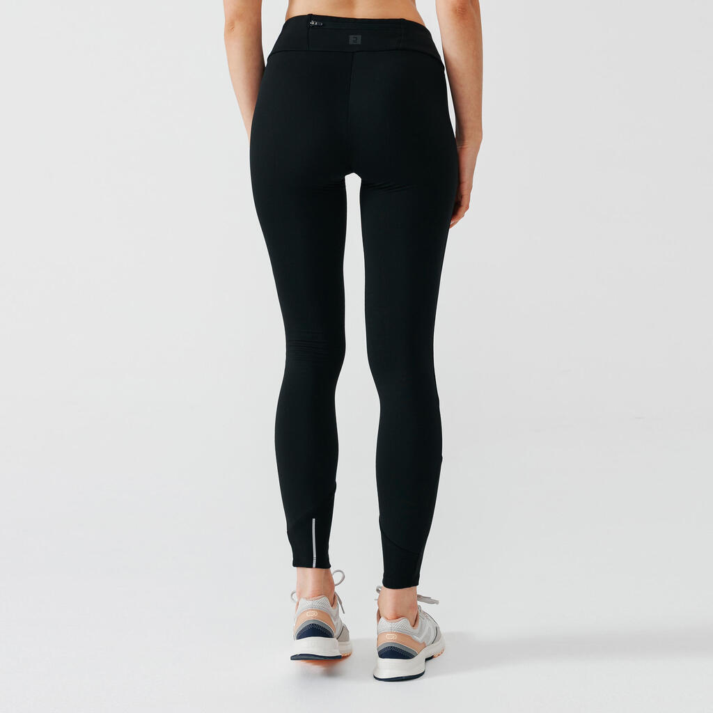 Laufhose lang Damen - Warm schwarz