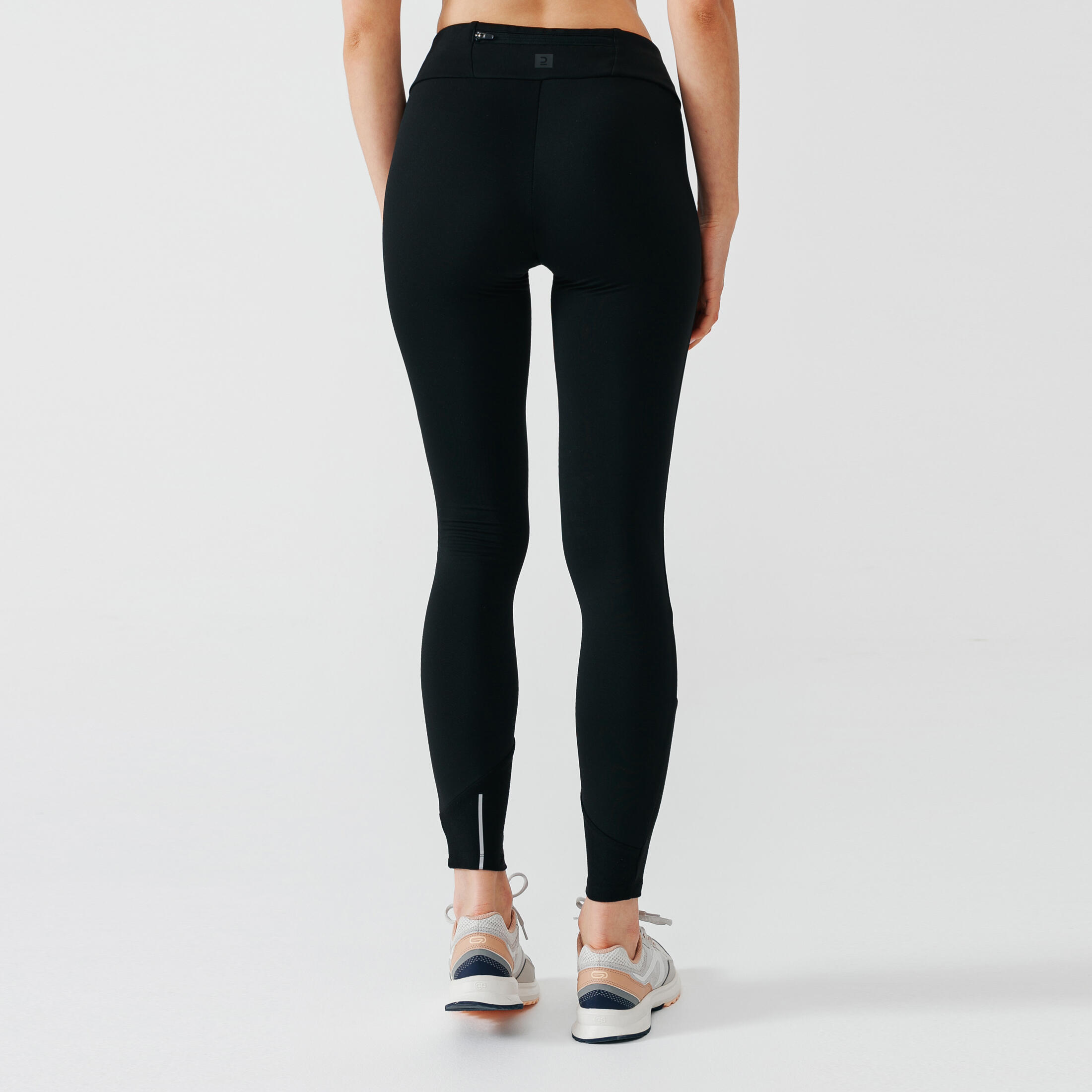 Legging chaud de running Femme KIPRUN Run 100 Warm Noir