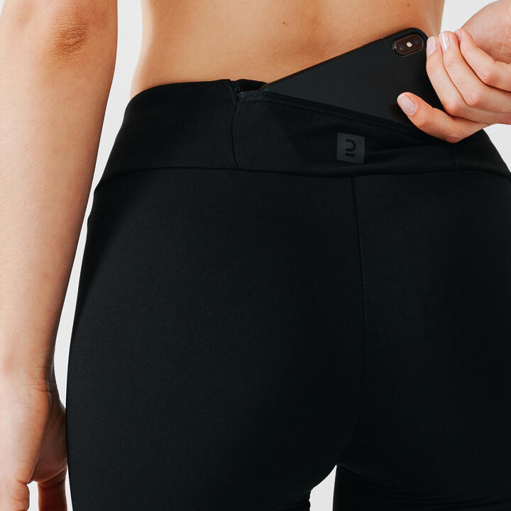 Women's Running Leggings Warm black KALENJI Decathlon