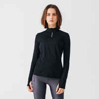 Aventurarse Absorber Tranquilidad Camiseta térmica running Mujer negra - Decathlon