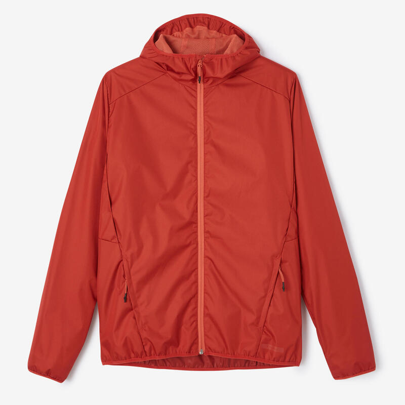 Chaqueta cortavientos Running Hombre perlante Kalenji Run Rain rojo