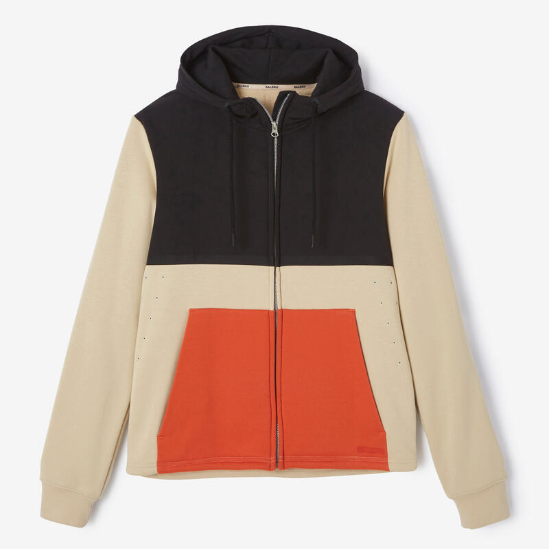 Pánská běžecká bunda s kapucí Warm+ béžovo-oranžová 