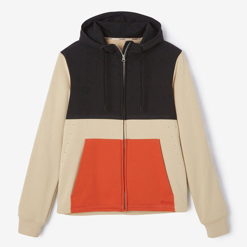 Veste à capuche running homme - Warm+ Beige & Orange