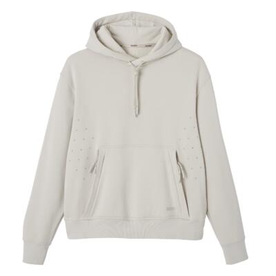 Warme hoodie voor hardlopen heren warm 500 lichtbeige
