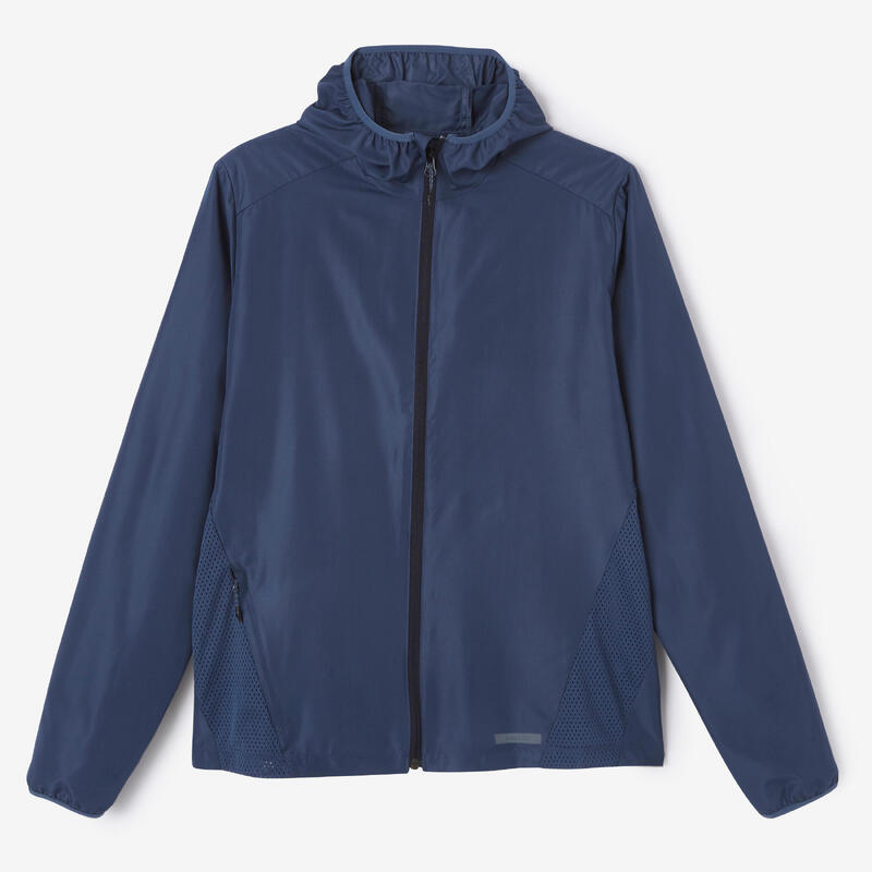 MEN RUN JACKET WIND HOOD BLUE CN