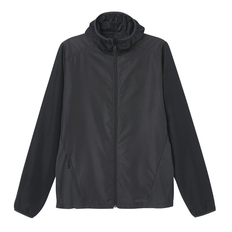 MEN RUN JACKET WIND HOOD BLACK CN