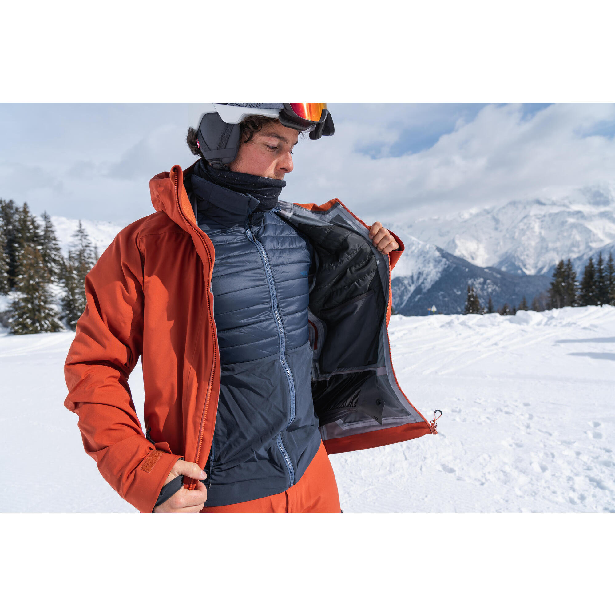 VESTE SKI HOMME FR500 TERRA COTTA WEDZE Decathlon