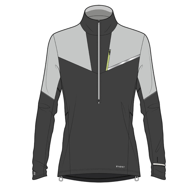 Maglia manica lunga trail donna SOFTSHELL grigia