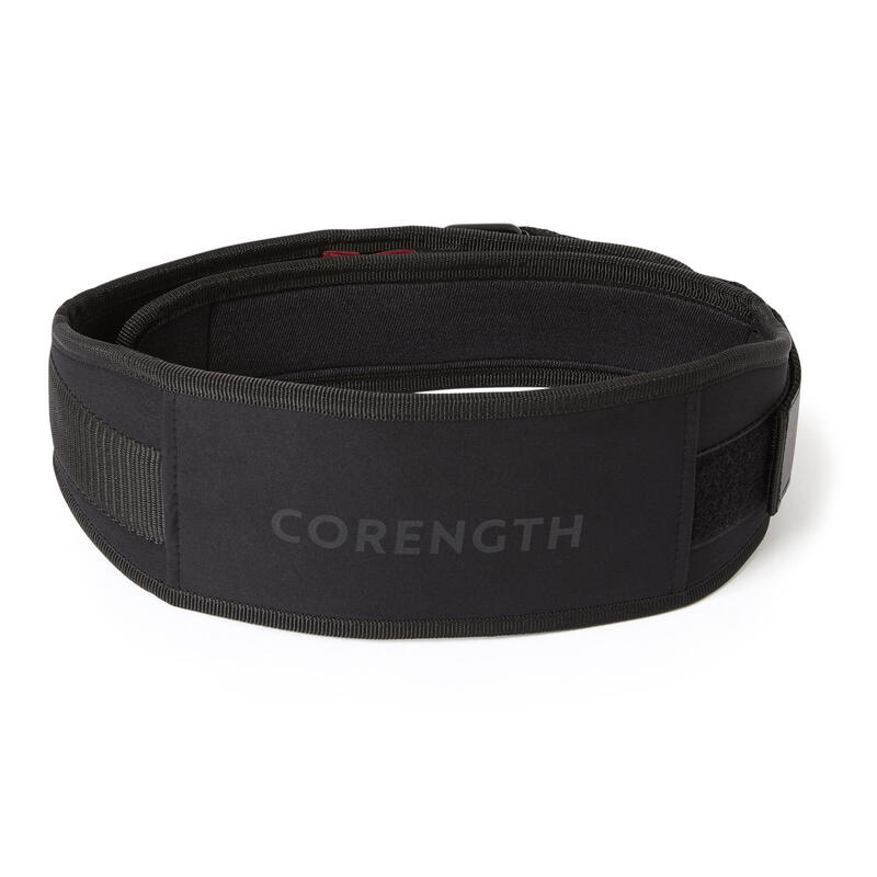 Weight Training Belt with Dual Nylon Closure - Black